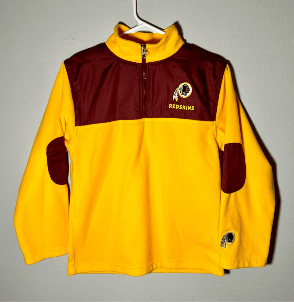 Washington Redskins NFL Team Kids 1/4 Zip Embroidered Fleece Jacket Sz XL EUC